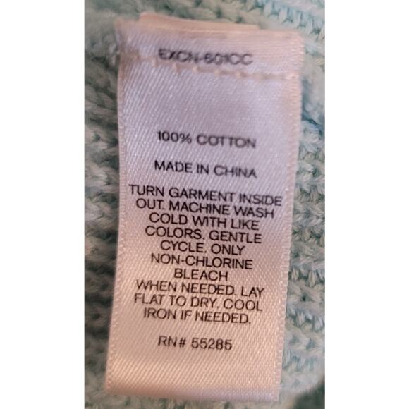 Express Teal Deep V-Neck Tight Knit Women's Sweater Small 3/4 Dropped Sleeves - Picture 4 of 4